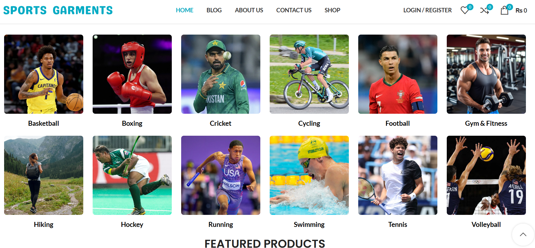 Sports Garments eCommerce Website