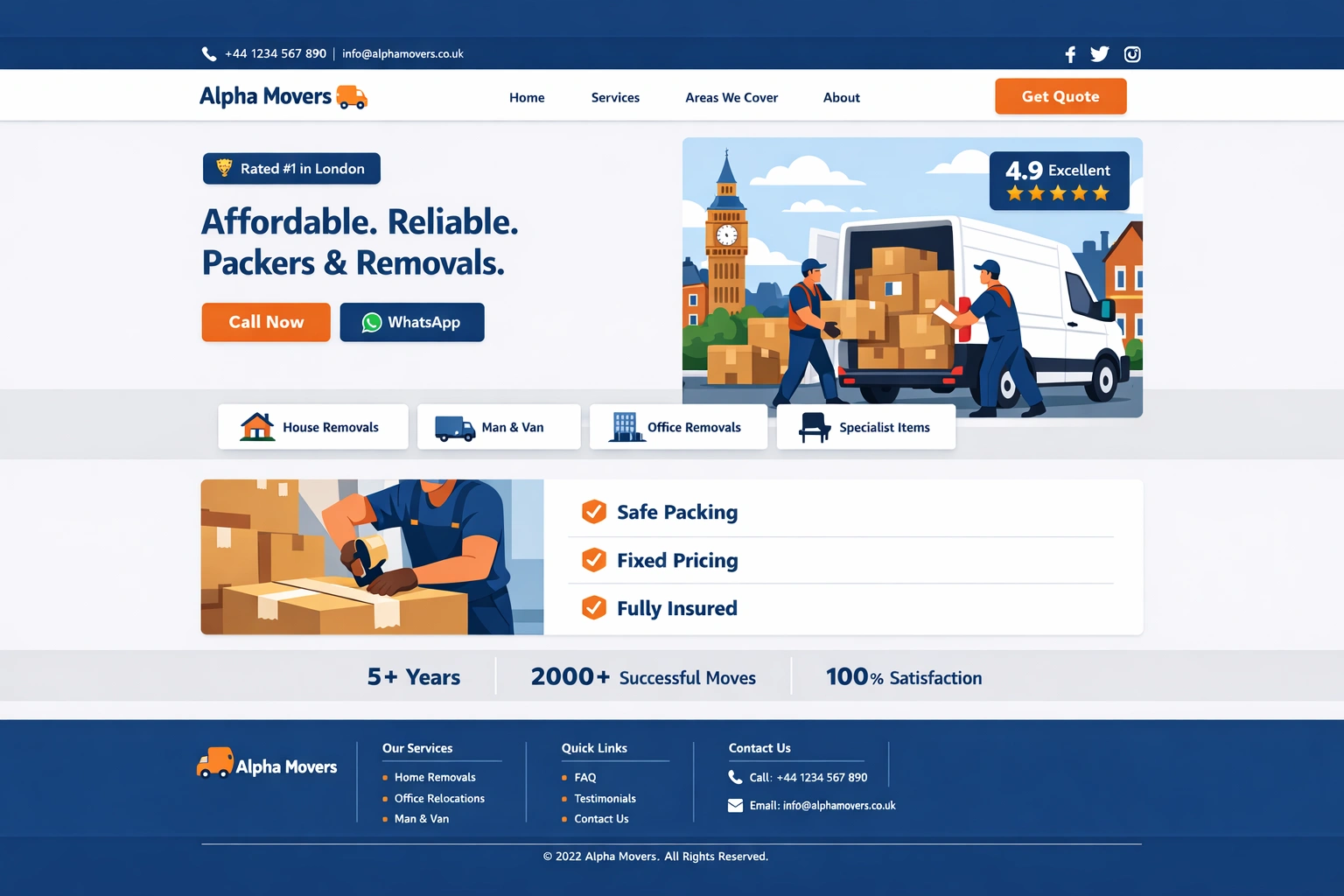 Alpha Movers UK Website